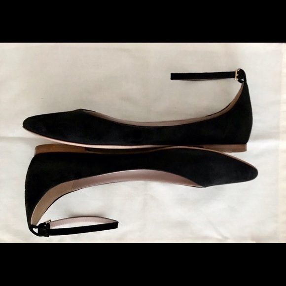 Aerin Black Suede Ballet Flats + Removable Straps - Picture 5 of 8